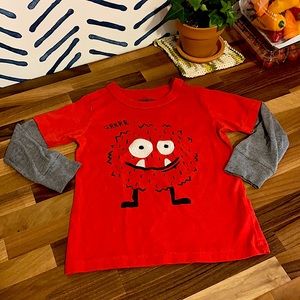 Oshkosh 3T Long-Sleeved Red Monster Shirt
